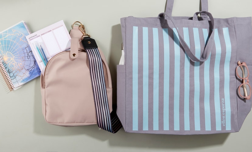 Travel tote and sling bag.