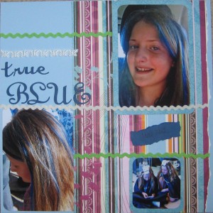 scrapbooking layout true blue