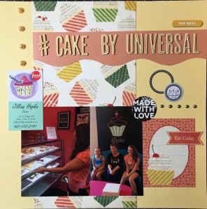 scrapbooking layout cake by universal