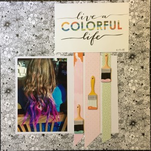 scrapbooking layout colorful life